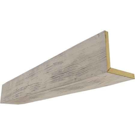 2-Sided (L-beam) Sandblasted Endurathane Faux Wood Ceiling Beam, Burnished Pine, 12W X 4H  X 8'L